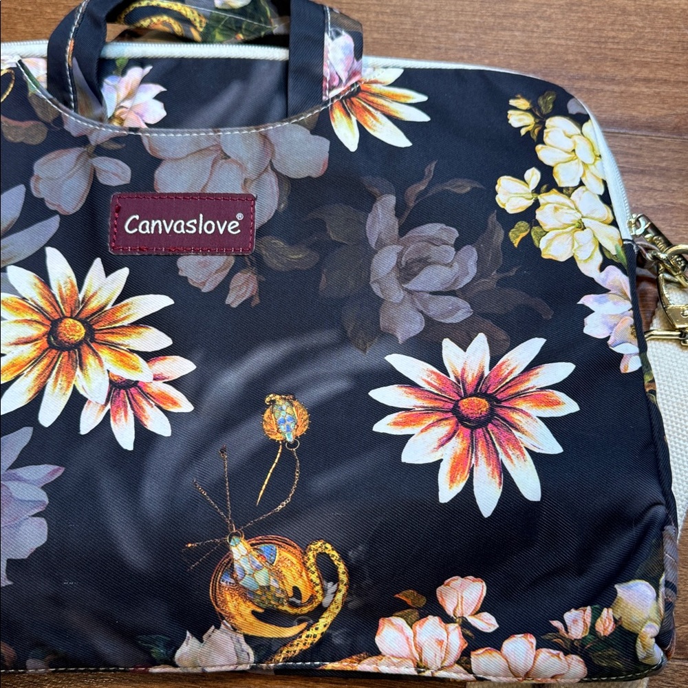 CANVASLOVE Floral Laptop Bag - Picture 3 of 11